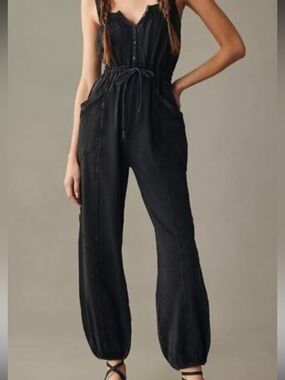 Anthropologie Daily Practice‎ by Anthropologie Black The Mayotte Jumpsuit